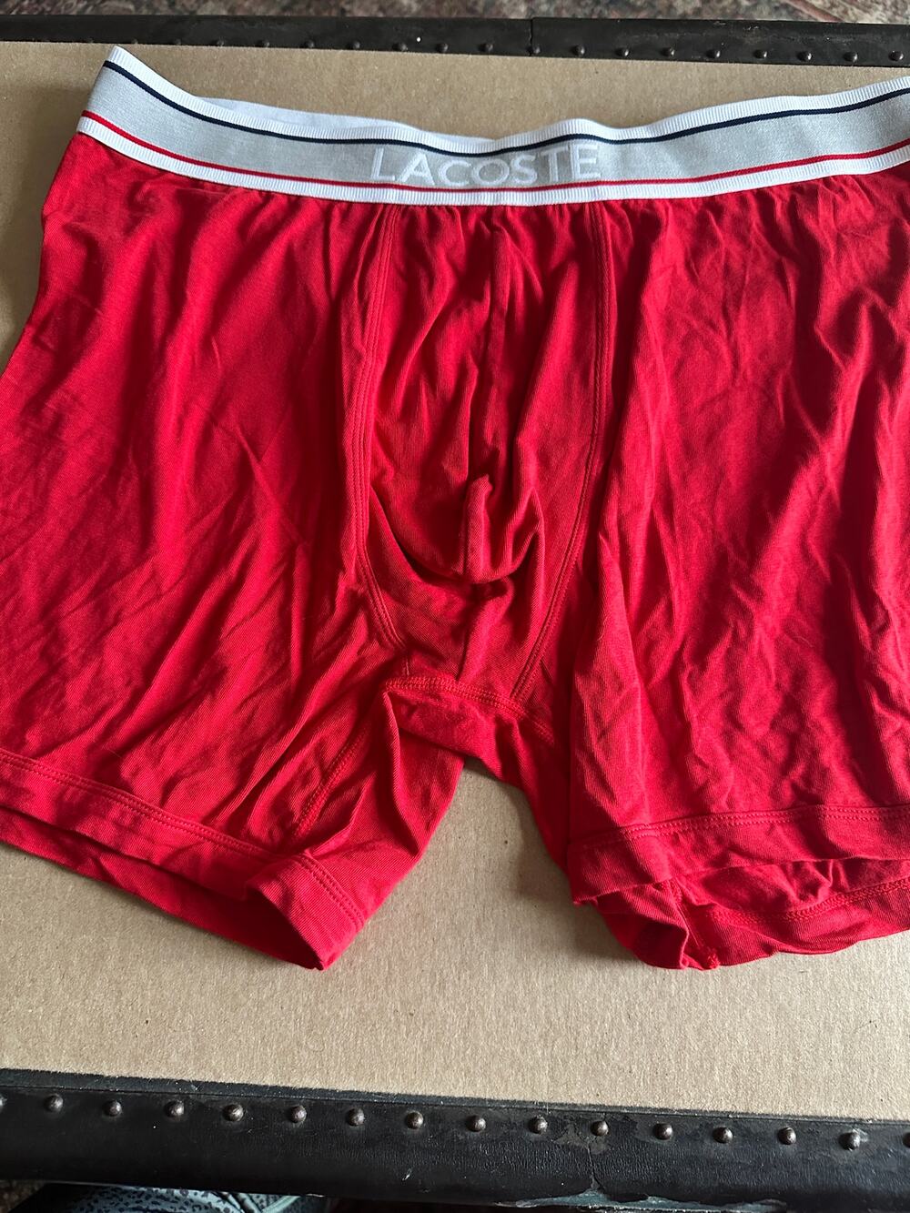 VTG NWOT LaCoste boxer briefs underwear red size XL